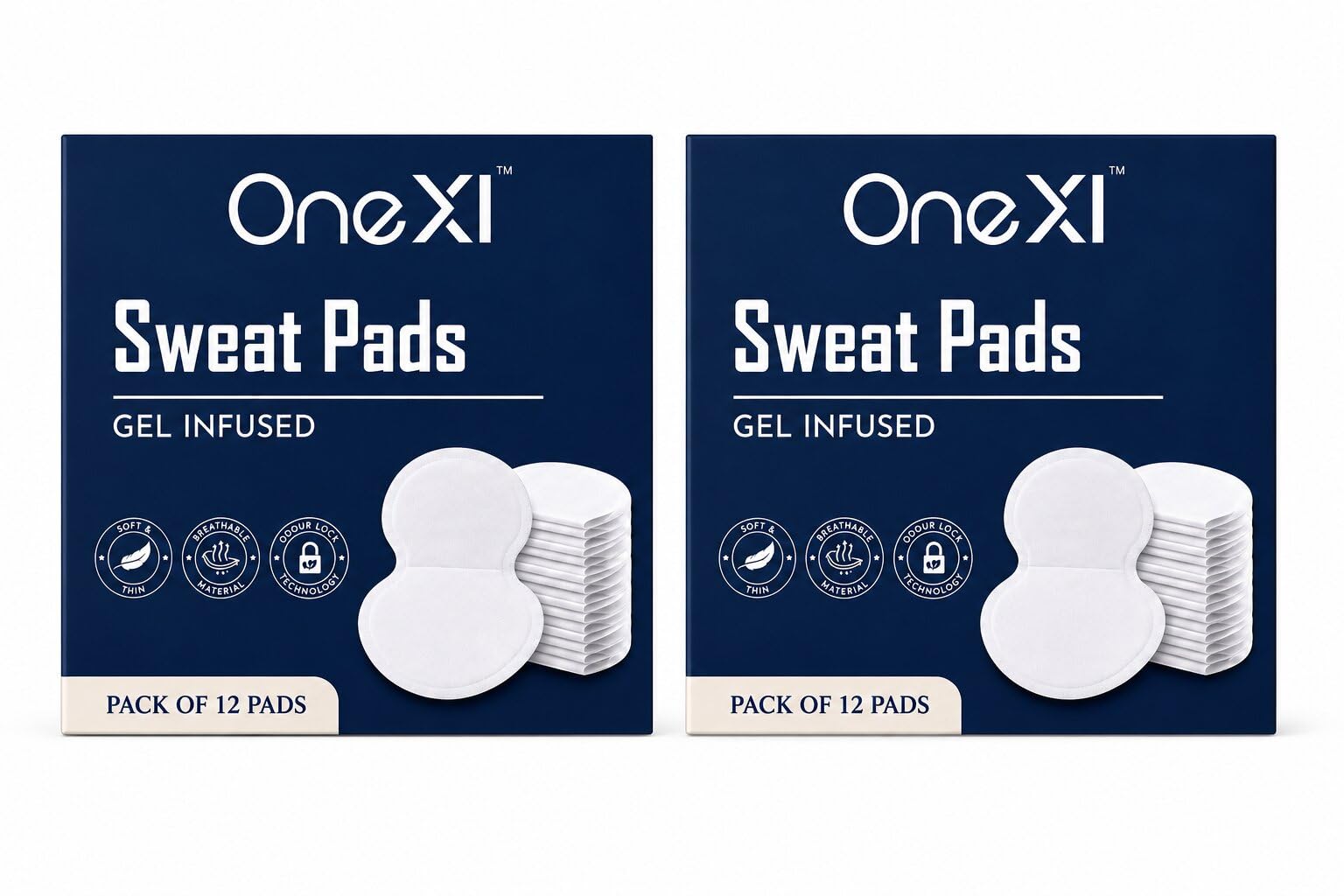 OneXI Underarm Sweat Pads | Pack of 2 (24 Pads) | Gel Infused Disposable Pads for Men & Women | Sweat & Odor Protection | Invisible & Comfortable-image-46