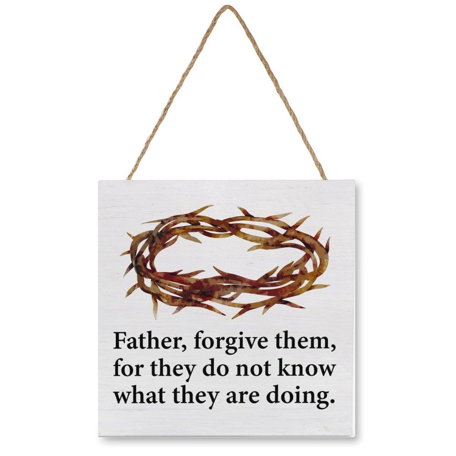 Christian Easter Decor Rustic Religious Wooden Sign Farmhouse Easter Wood Plaque Sign Wall Hangingations Home Living Room Wasll Decor 5 X 5 Inches