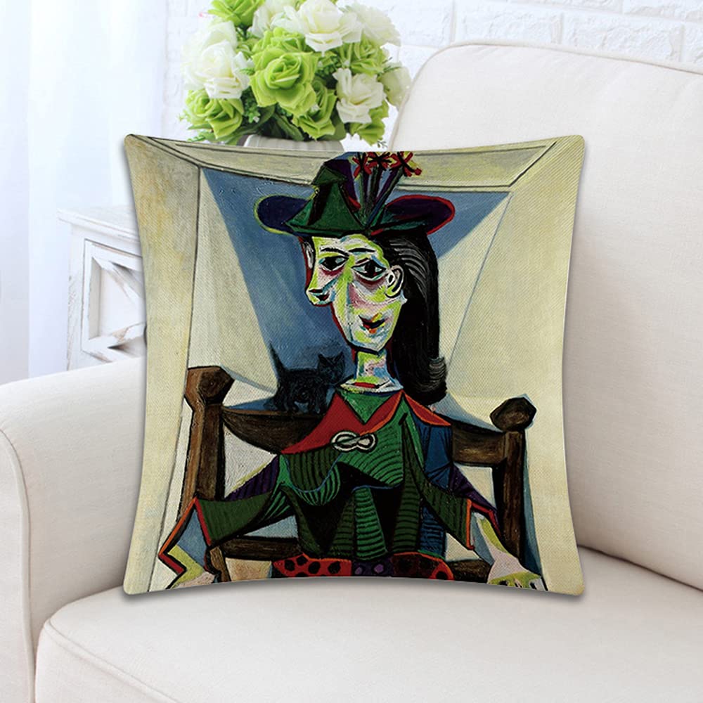 Set Di 4 Fodere Per Cuscini Picasso 45 X 45 Cm Cotone Ricamato Lino Fodere Per Cuscini Per Divani Decorazione Soggiorno Scandinavo Camera Da Letto Letto Ufficio Armchai