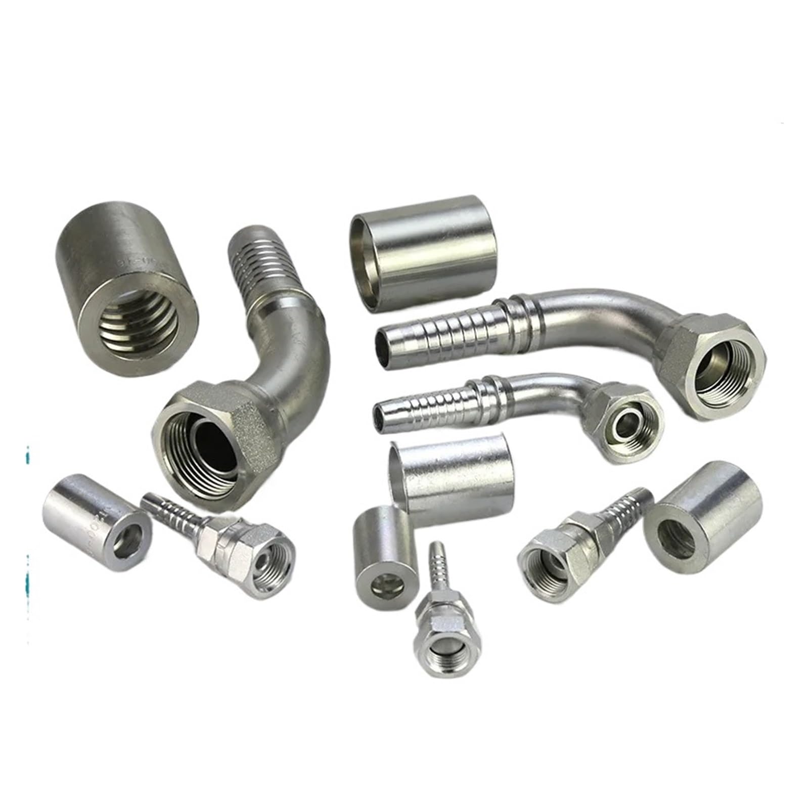 45# Stal 1/4" 3/8" 1/2" 3/4" 1" Gwint stożkowy hydrauliczny do węży wysokociśnieniowych, złącza rur olejowych, 6 mm-32 mm, z kolcami(D,Pipe 32mm to DN25)
