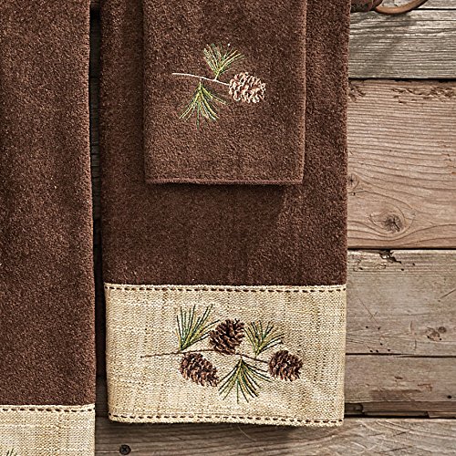 BLACK FOREST DECOR Pine Haven Lodge Hand Towel – Rustic Bathroom Accent – 100% Cotton – 30