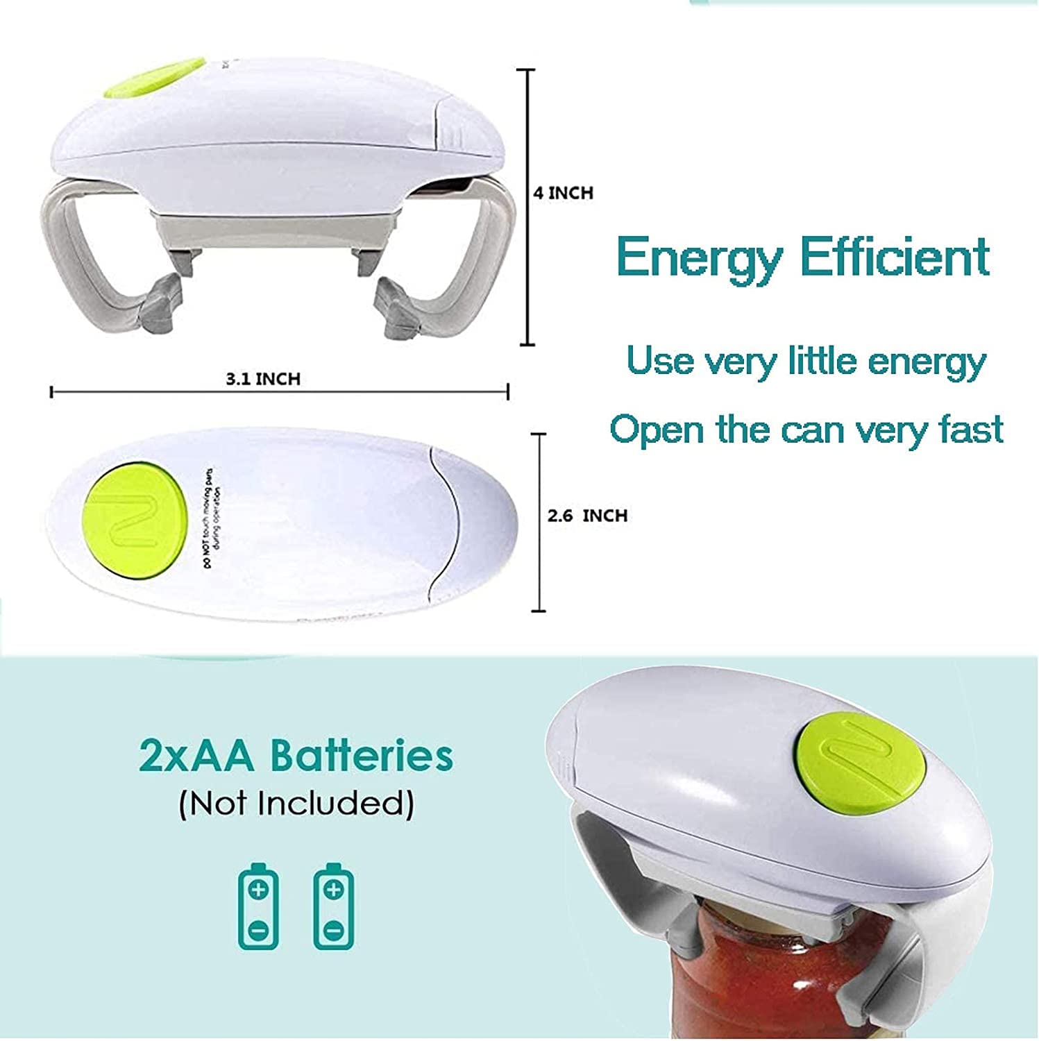 Apriscatole Elettrico Jar Opener, Ristorante Can Opener, Bordo Liscio Automatica Jar apriscatole per Gli individui, l'artrite e casalinga, apribottiglie per Mani artritiche