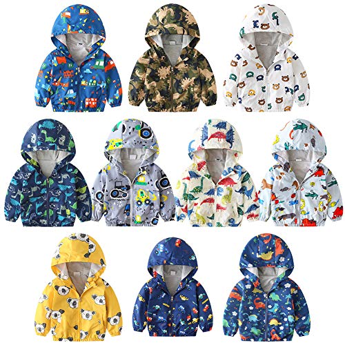 IWEMEK Toddler Boys Windbreaker Casual Outerwear Kids Lightweight Zip Hooded Jacket Baby Cute Dust Coat Fall Windproof Hoodie2