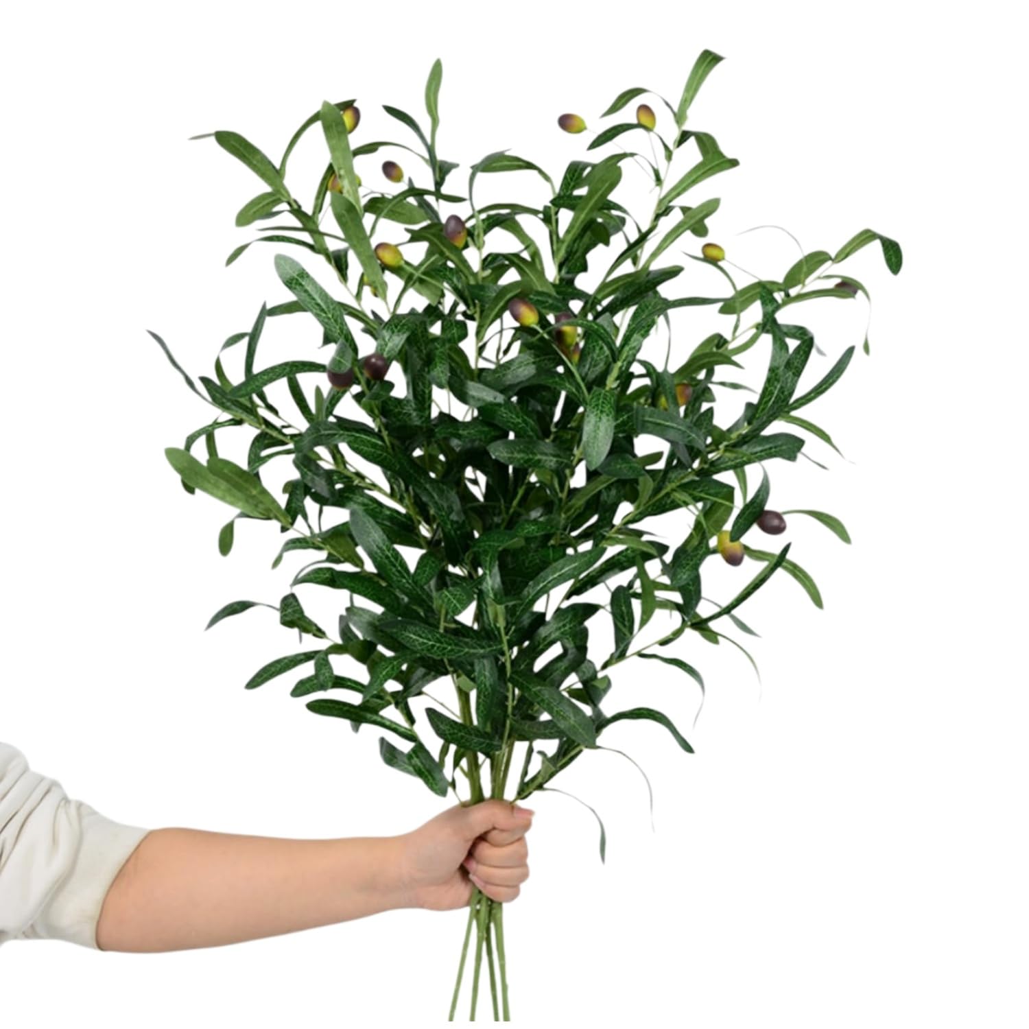 XZJMY Realistische künstliche Olivenzweige mit Früchten, 91,4 cm, 6 Stück