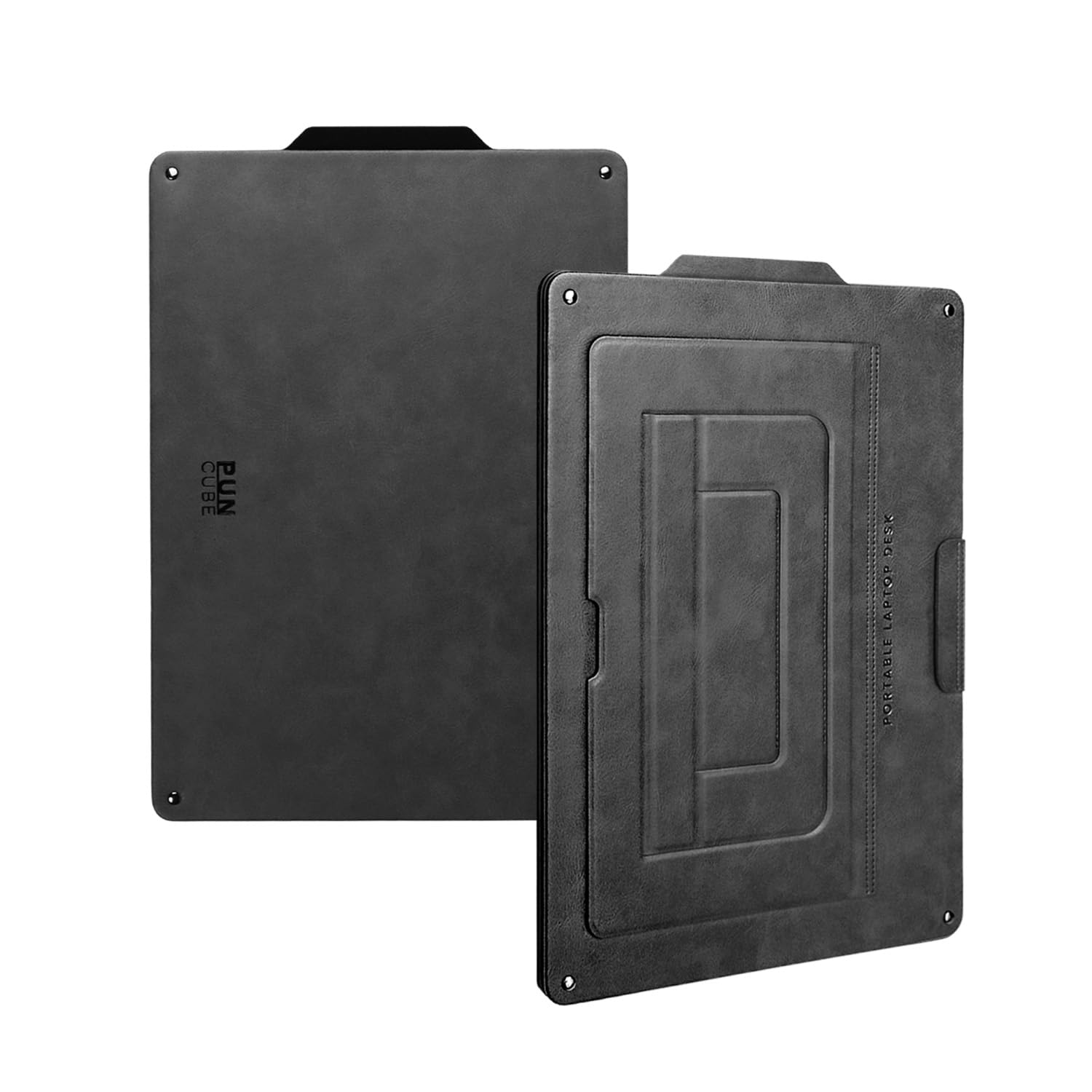 PIPIPOXER Scrivania per Computer, 60x40cm Tavolino Rotante Con Freno, Slot per PC per Tablet Cellulare, Slot per Tazza, Scrivania Mobile Regolabile in Altezza 69-90cm per PC per Tablet Cellulare,Legno