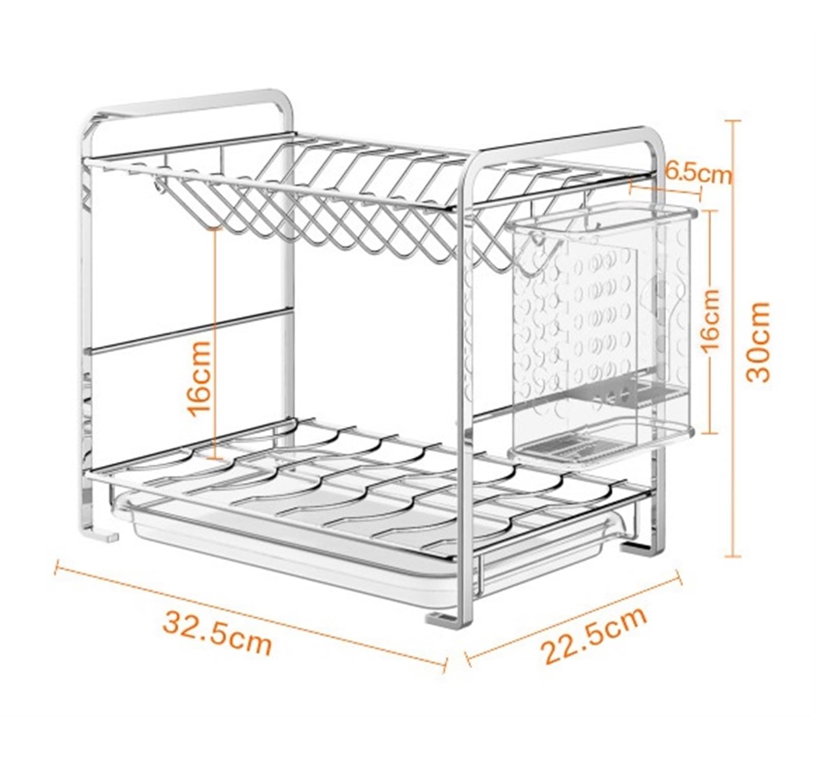 Escurreplatos Escurridor De Platos 2 Niveles para Encimera Cocina Acero Inoxidable para Organización Cocina
