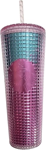 Miniatura 2 de Starbucks Vaso Venti de 24 onzas con cuadrícula rosa y azul para el verano 2021