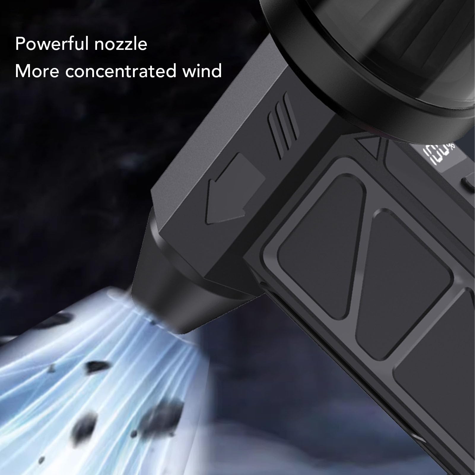 Wisoqu 100000RPM Compressed Air Duster, Electric Air Duster with Digital Display and 4 Speed Adjustment, LED Light, Brushless Rechargeable Cordless Dust Blower for Car, Home