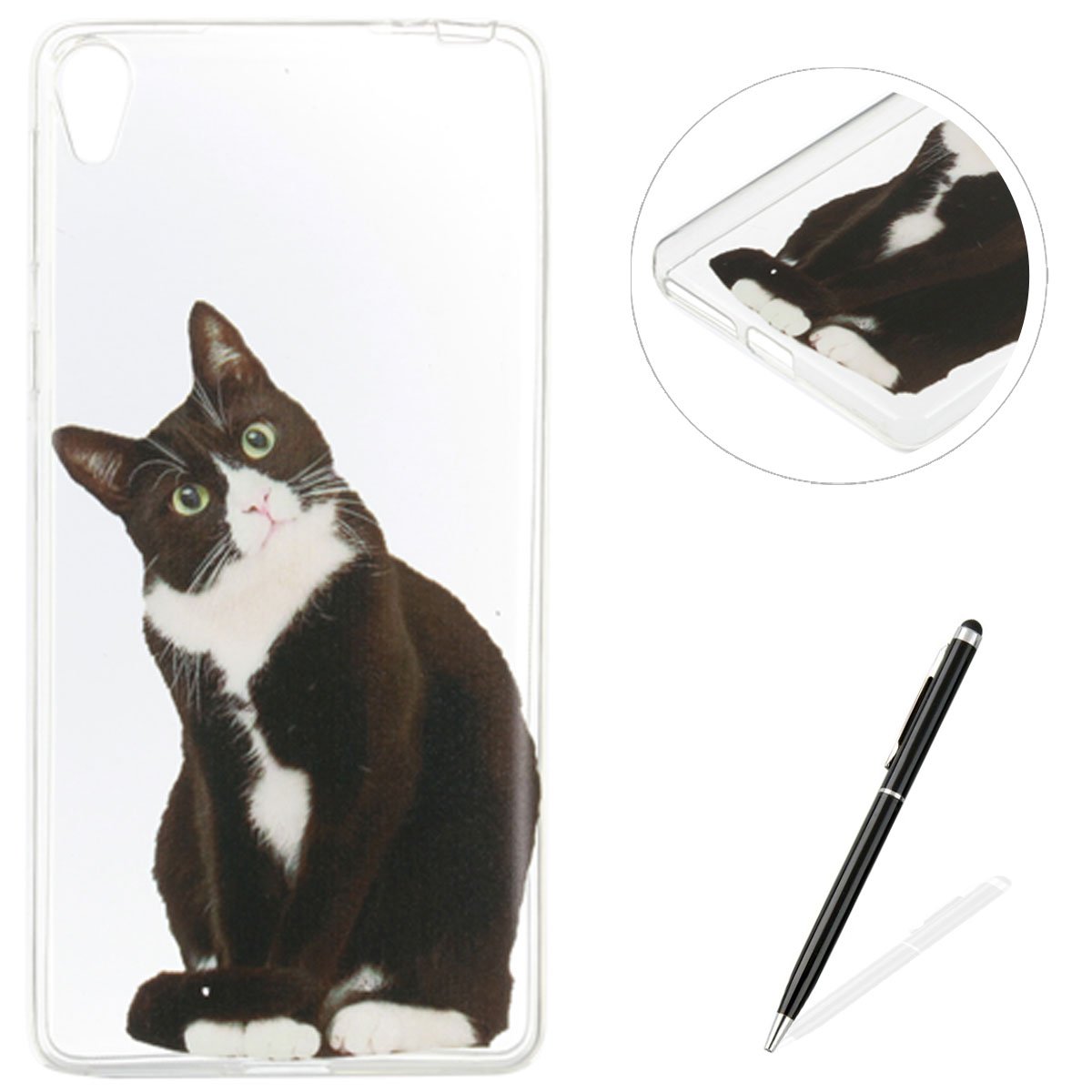 Feeltech Sony Xperia E5 Case, Crystal Clear Flexible Ultra Thin Gel TPU Bumper Colourful Cute Cartoon Series AntiScratch Shockproof Skin Rubber Shell for Sony Xperia E5