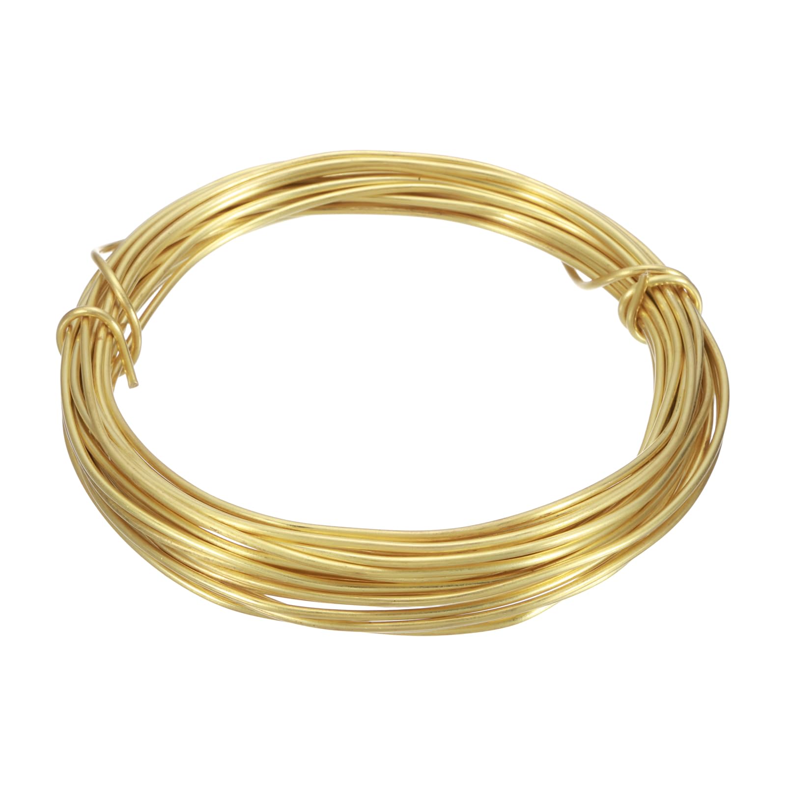 sourcing map 14 Gauge Brass Craft Wire, 25 ft Jeweler's Brass Wrapping Wire