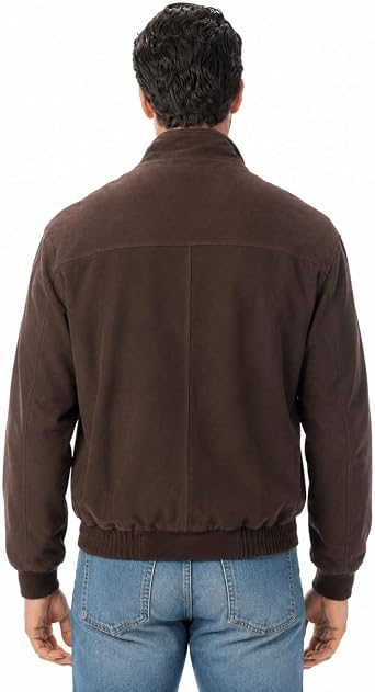 REED Quello Men's Light Weight Water Resistant Suede Leather Waist Jacket