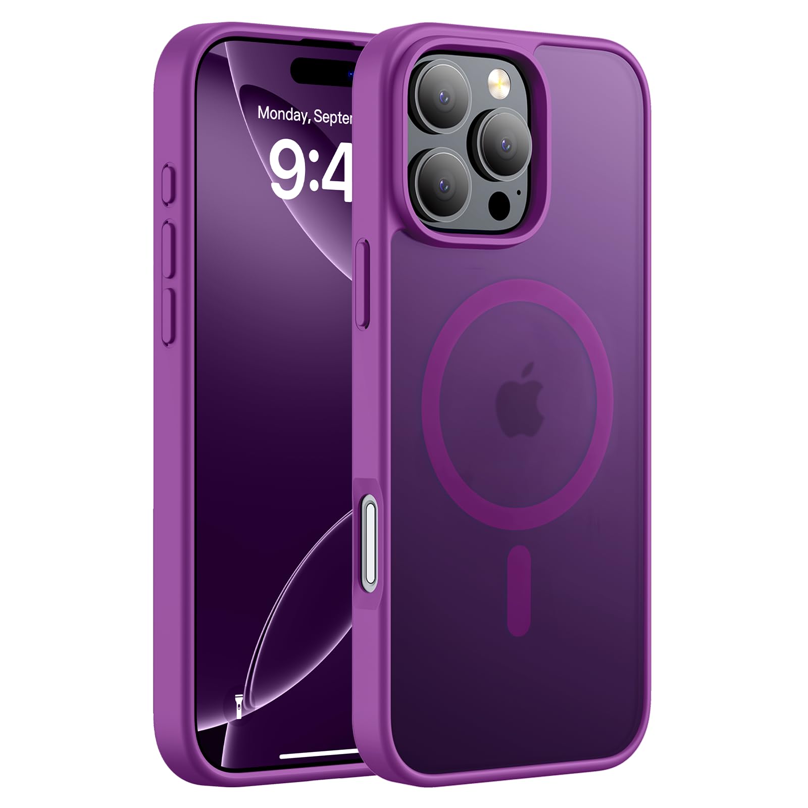 Hualele Magnetic for iPhone 16 Pro Max Case,Compatible with MagSafe, Military Grade Dropproof Translucent Matte Hard Back Soft Edge 16 Pro Max Case,