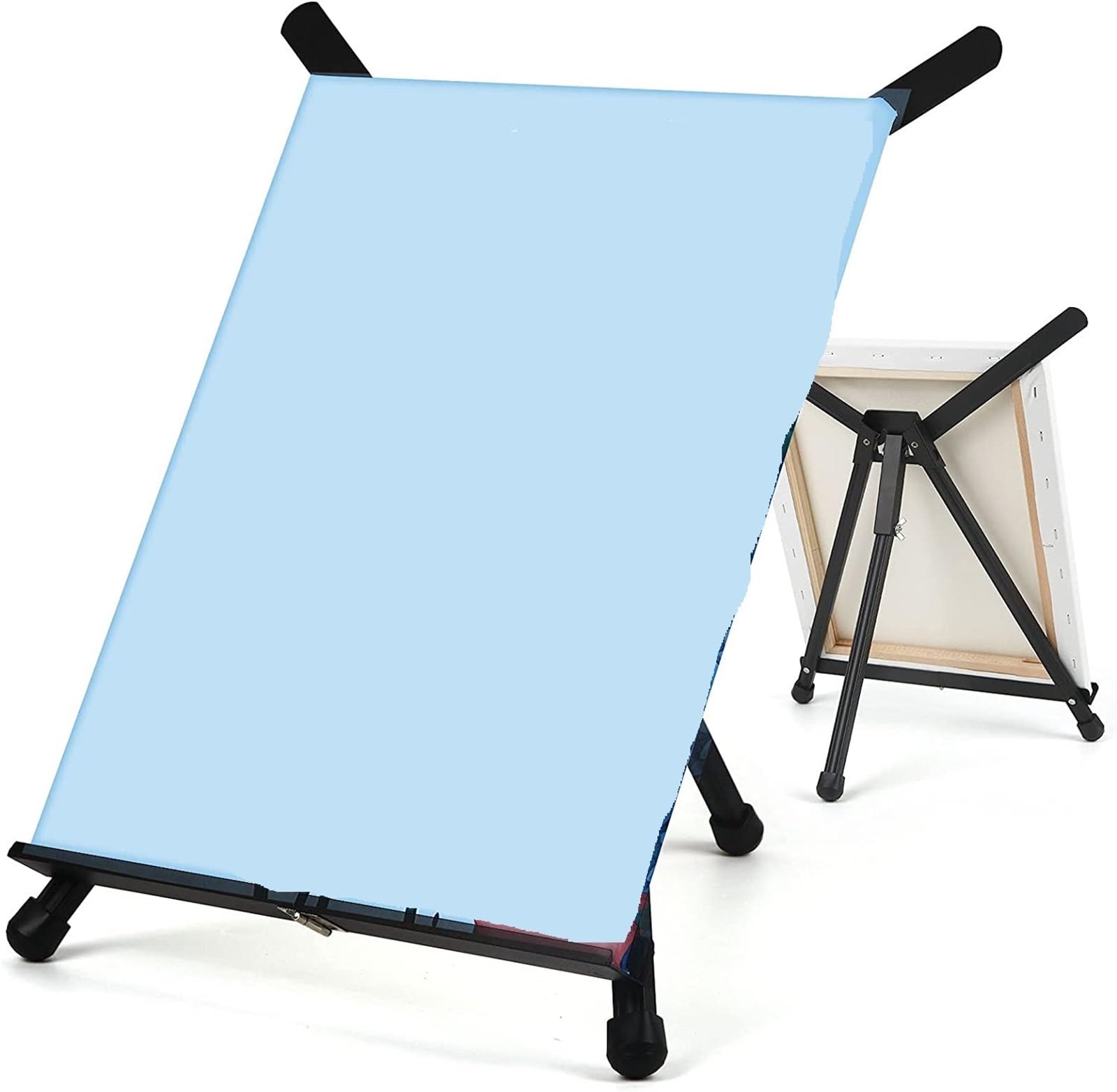 Caballete de Mesa Multiusos Caballete de sobremesa con trípode negro y patas goma for lienzos, pinturas, libros, fotos carteles