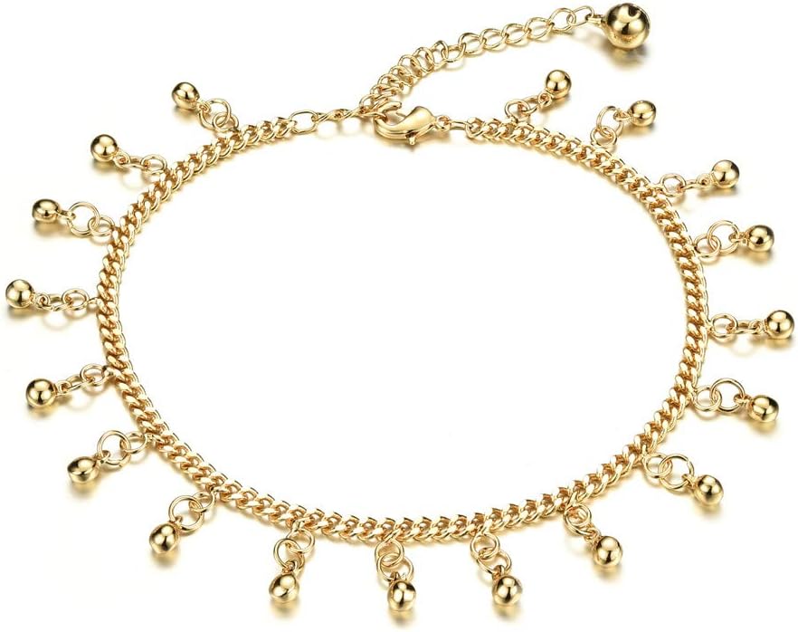Heart Ankle Bracelet For Women Gold Adjustable Beach Chain Anklet Foot Jewelry