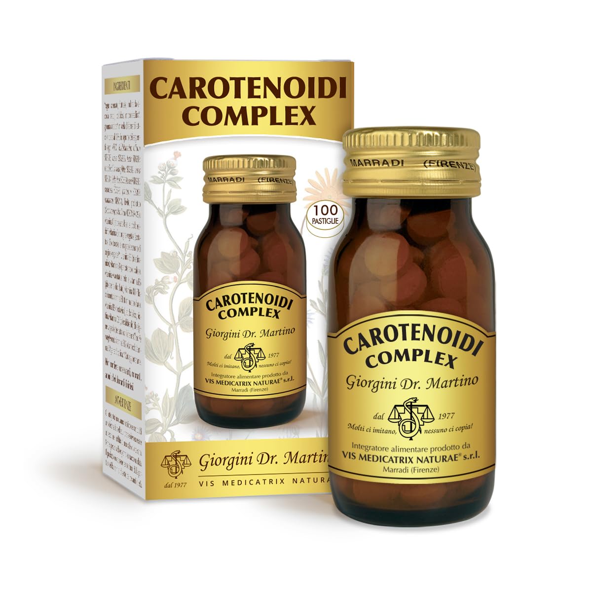 CAROTENOIDI COMPLEX pastiglie - 50 g (integratore contenente luteina e zeaxantina, a base di tagete e dunaliella per il benessere della vista)