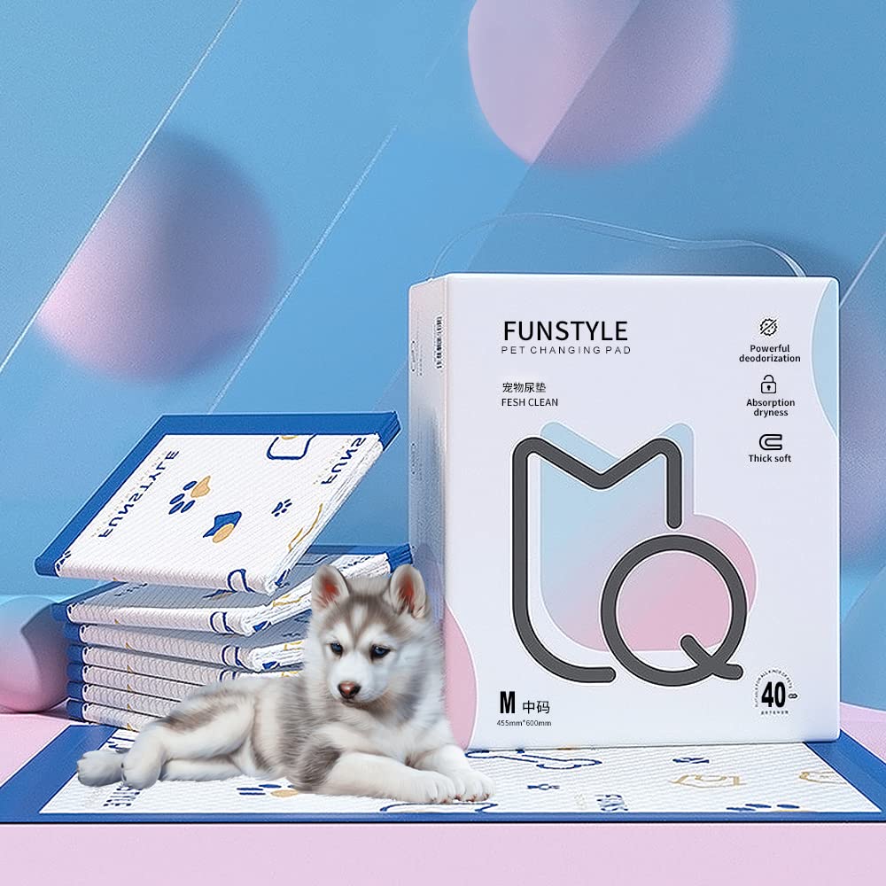 Mumoo Bear 40 Pack Large Dog & Puppy Training Pads-Super Absorbent Puppy Pads-Anti Slip Dog Pads Training, Leak Proof & Quick Dry Dog Pads+Plastic Border-Heavy Duty Dog Pee Mat (60 x 45cm)