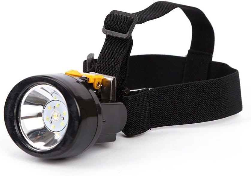 Waterproof Explosion-Proof Mining Headlamp - Rechargeable Underground LED Headlamp with 1+6 LED Light Source for Hard Hat (Yellow) Yellow Light