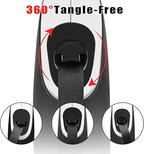 Miniatura 8 de Correa retráctil para perro con luz, correas de 16 pies con bolsa de excrementos y soporte, un botón de rotura y bloqueo, 360 sin enredos, agarre