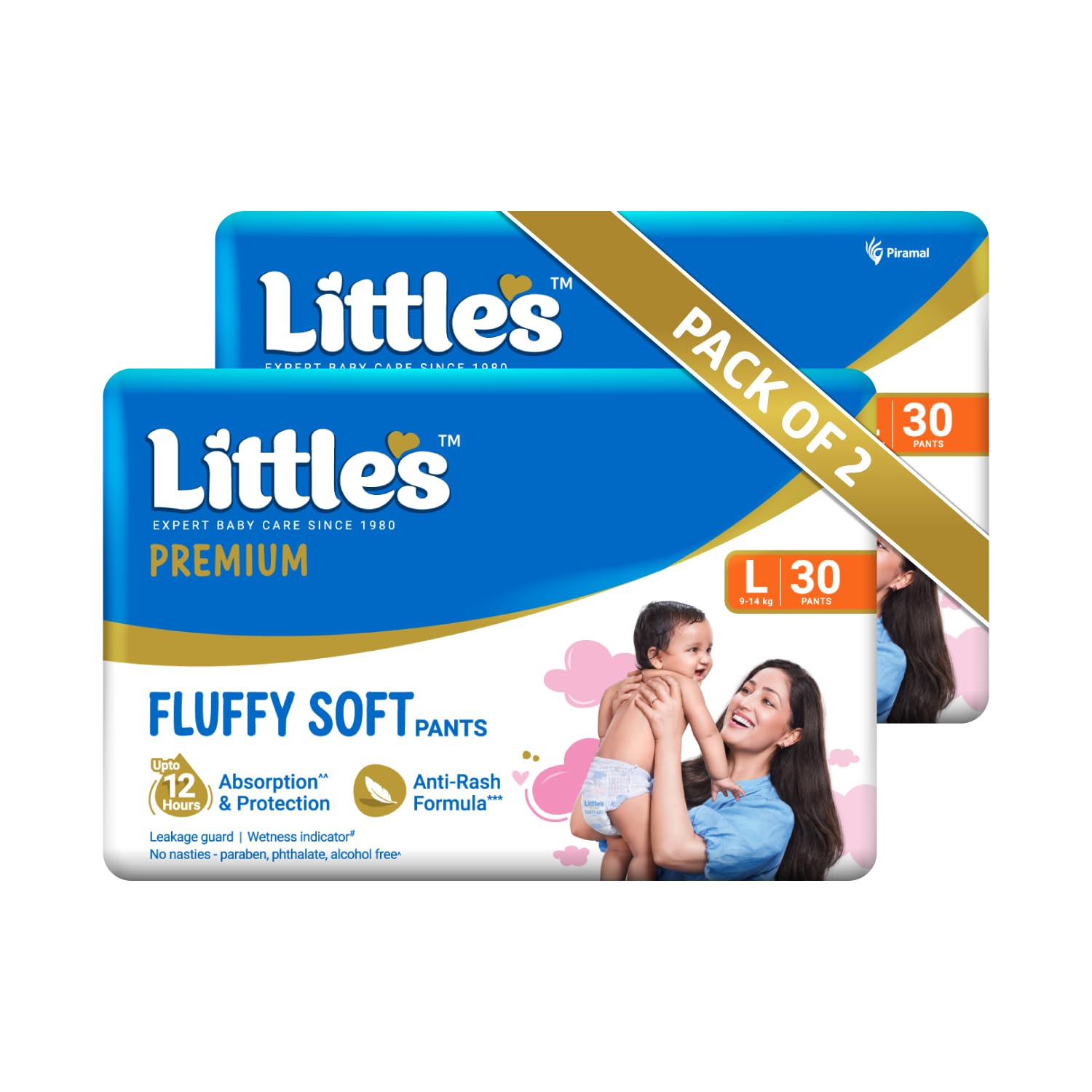 Little's Baby Diapers L Size (Large) Pants Style | 9-14 kg | 60 Count - Pack of 2 | CottonSoft Baby Diaper with Leakage Guard, Wetness Indicator & 12 Hours Absorption-image-46