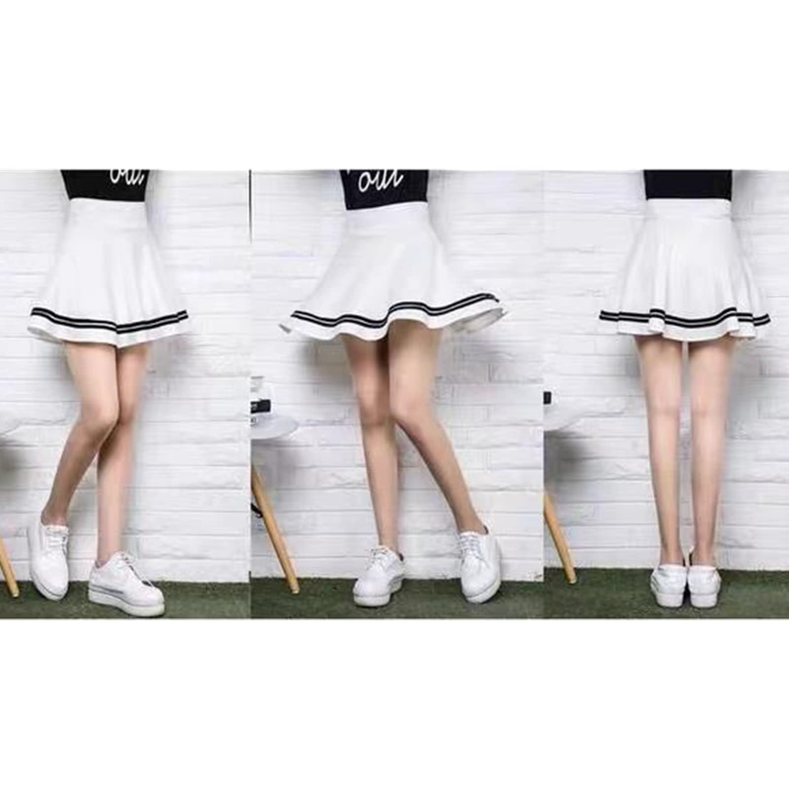 Falda de tenis para mujer, falda plisada de cintura alta, para mujer y niña, uniforme escolar, blanco, 36