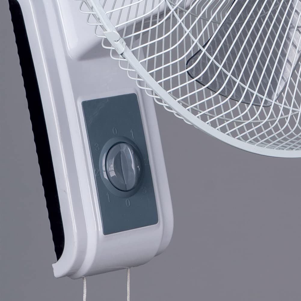 BAKAJI Ventilatore da Parete Potenza 45 Watt, Diametro 41 cm, 3 Velocità Selezionabili, Inclinazione Regolabile, Montaggio a Muro Stabile e Resistente, Ultra Silenzioso, Tensione 220 Volt - 50 Hz