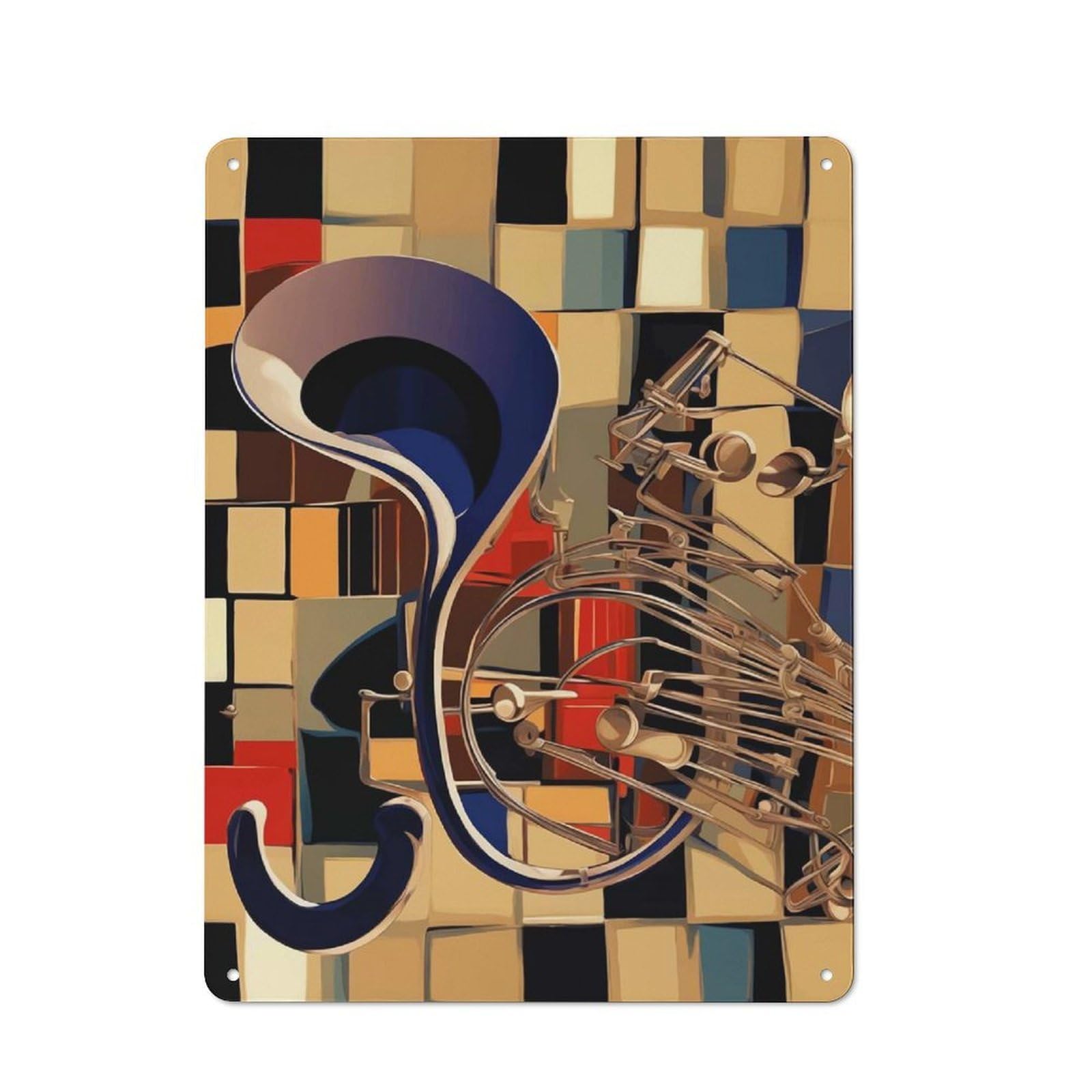 Junmoney Gramophone Rustic Tin Sign 40X30cm For Living Room Or Hallway, Suited To Living Room Decor Lovers
