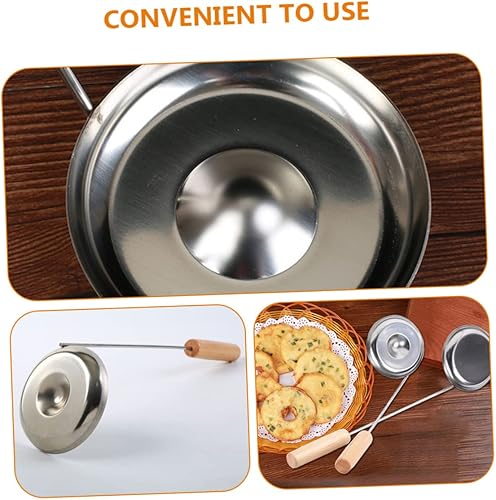 Miniatura 7 de Cabilock Cuchara de aleación con mango de madera, cuchara de aceite antiadherente para cocina, mango de utensilios de cocina, cuchara para freír