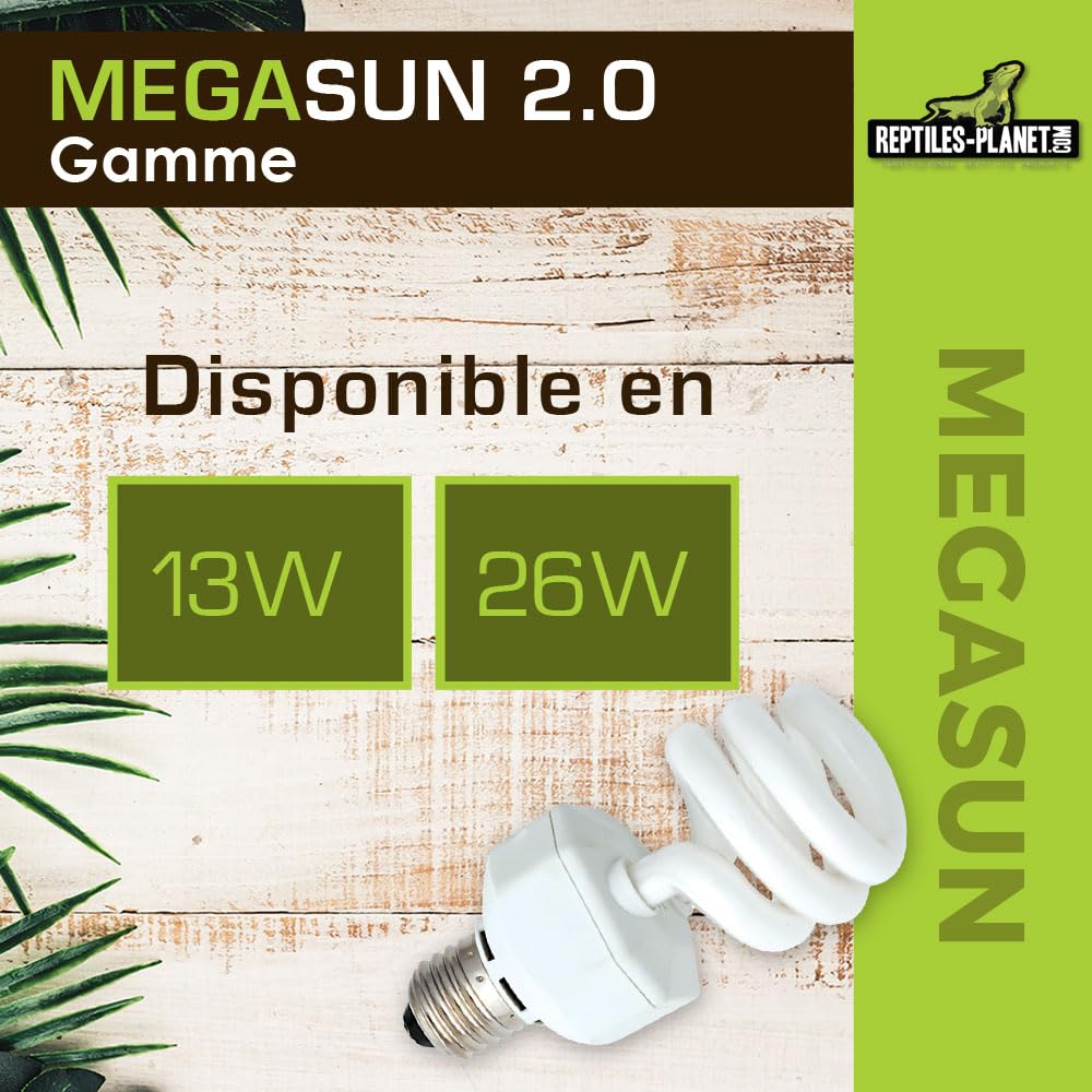Reptiles Planet - MegaSun UVB 2.0 - Lampadina UVA UVB - 26 W