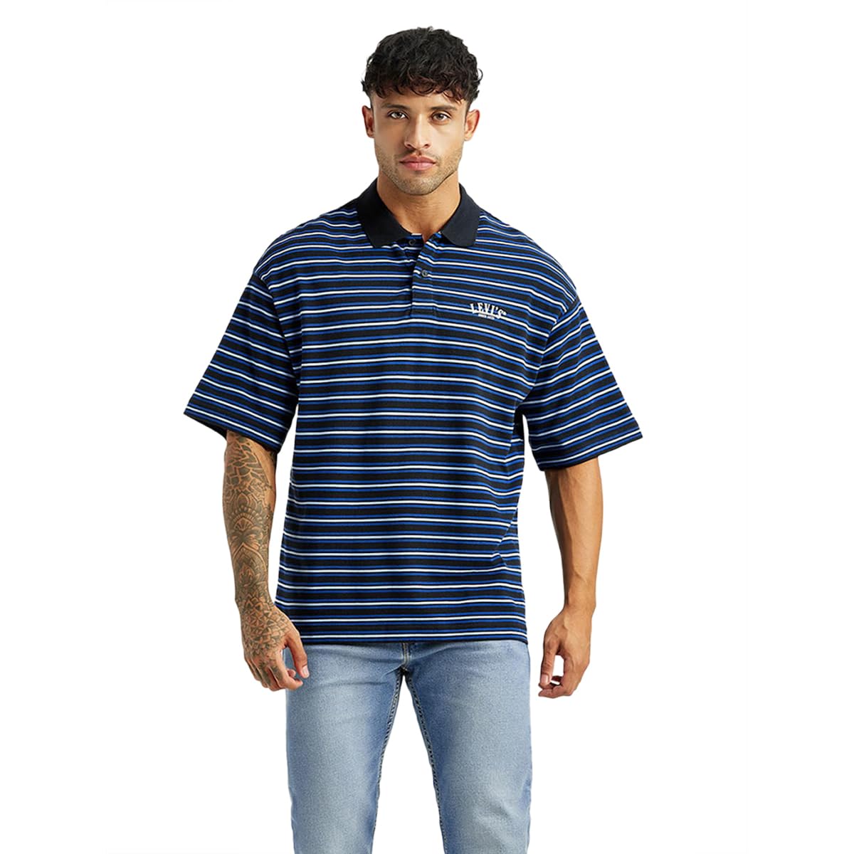 levi's Men's Striped Loose Fit Polo T-Shirt-picture-27