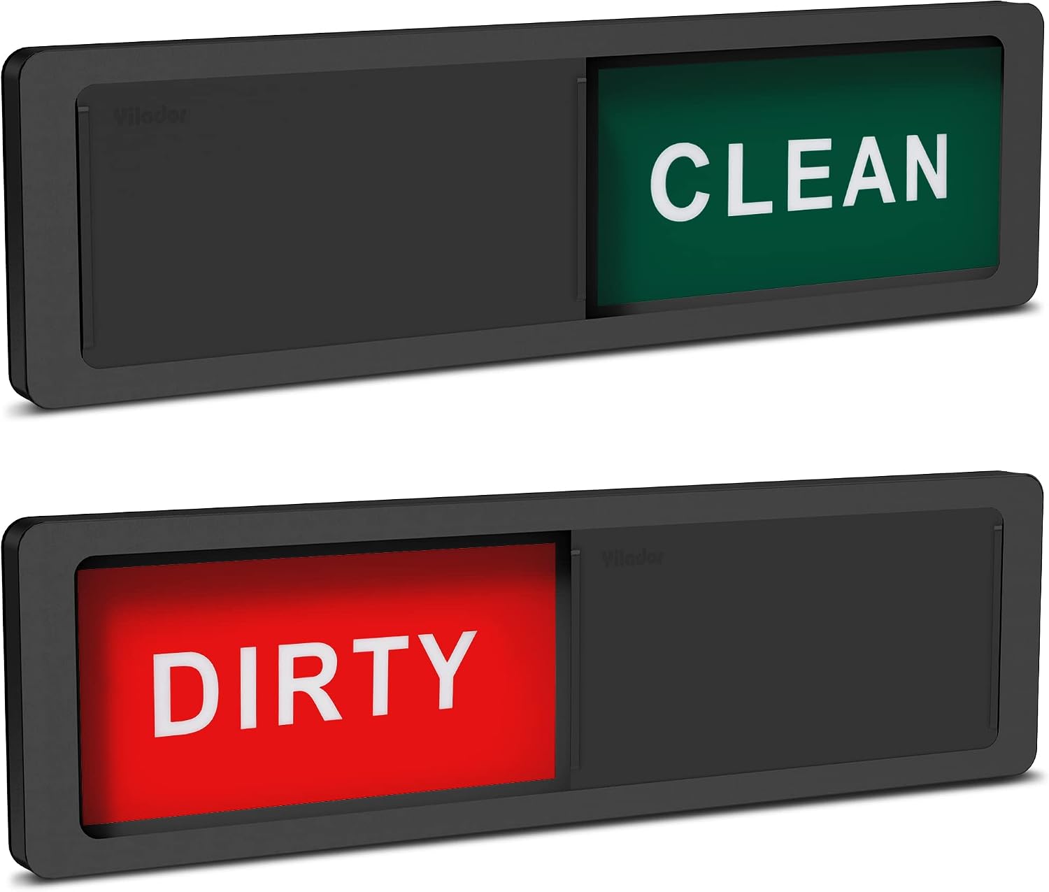 Allinko Premium Clean Dirty Dishwasher Maget Sign, New 2022 Large Slide Dishwasher Indicator with Strong Sticky Tab Adhesion, Water Resistant Design Endurance Reminder Dishes Clean or Dirty - Black