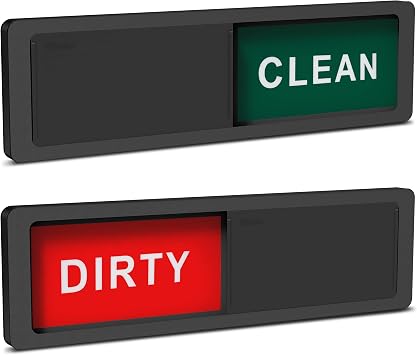 Premium Clean Dirty Dishwasher Maget Sign, New 2022 Large Slide Dishwasher Indicator with Strong Sticky Tab Adhesion, Water Resistant Design Endurance Reminder Dishes CLean or Dirty - Black
