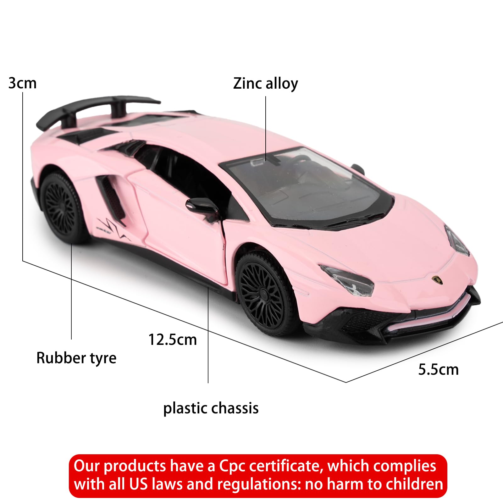 TGRCM-CZ 1/36 Scale Lamborghini Aventador LP770-4 Casting Car Model - Image 3