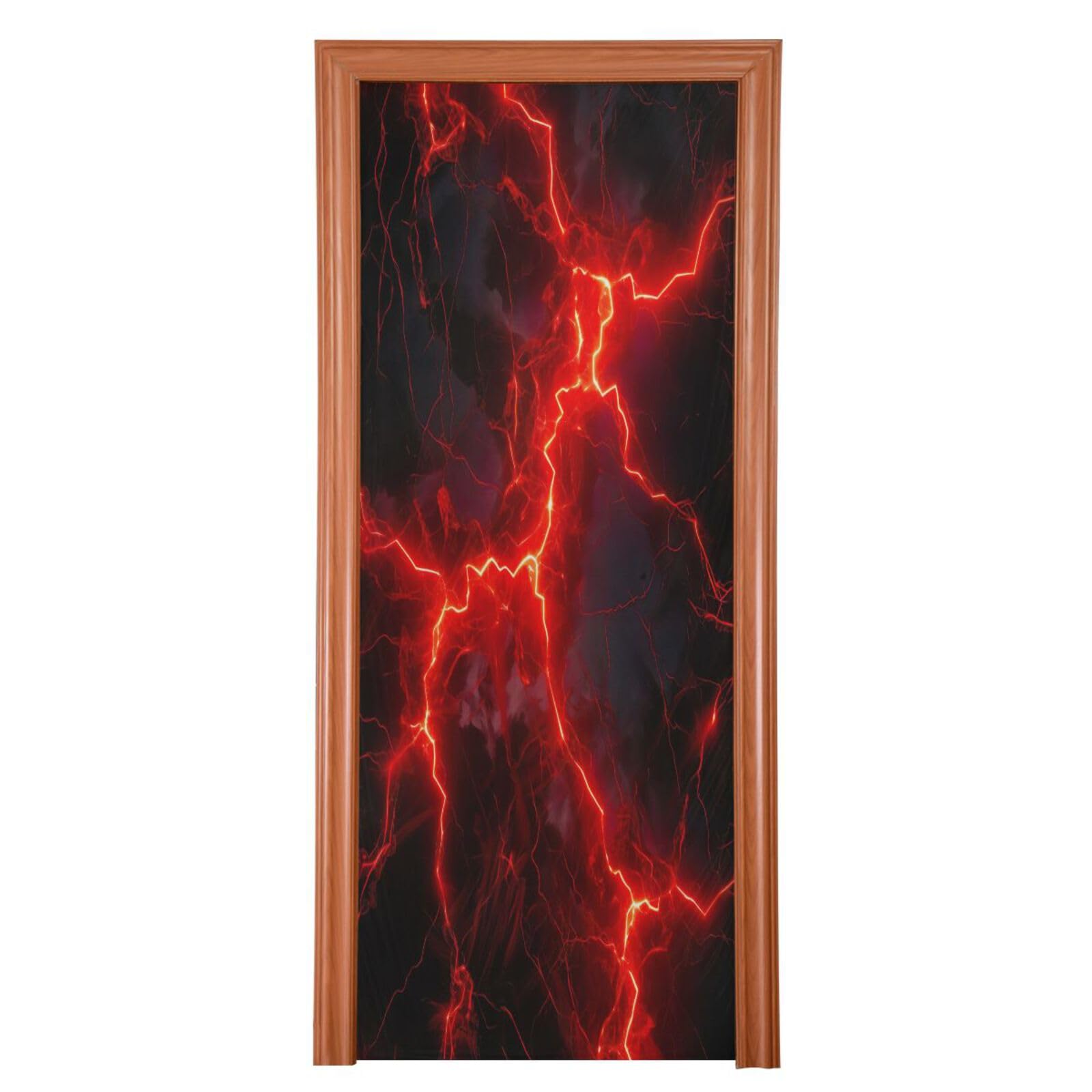 FLildon Red Lightning Door Cover Decoration, Party Accessory Porch Decor for Festive Ornament Room Door Covers 36 x 98 Inch