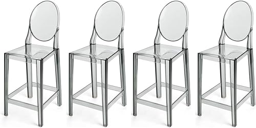 Miniatura 10 de 2xhome Humo  Taburete de bar de 30 pulgadas de altura de asiento moderno fantasma  Taburete de acento  Salón sin brazos brazos sin brazos menos
