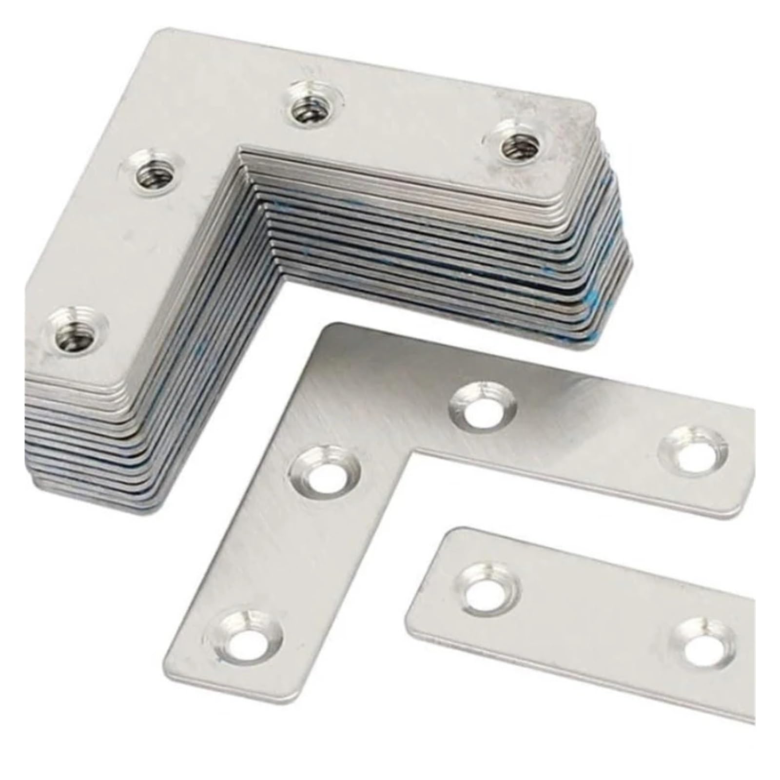 Soporte de esquina en forma L, soportes ángulo recto, conector marcos madera, fijación muebles, Metal for armarios mesa Adatto per ripiani e supporti(L60-10PCS)
