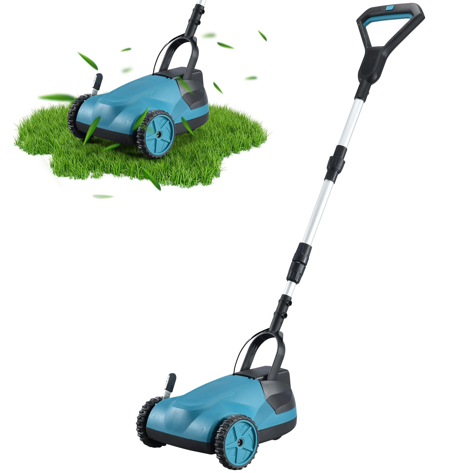 Cortacésped manual inalámbrico de 21 V, motor sin escobillas, altura de corte ajustable 26 – 56 mm, ligero y flexible, mango ergonómico, ideal para céspedes pequeños de hasta 50 m² (sin batería)