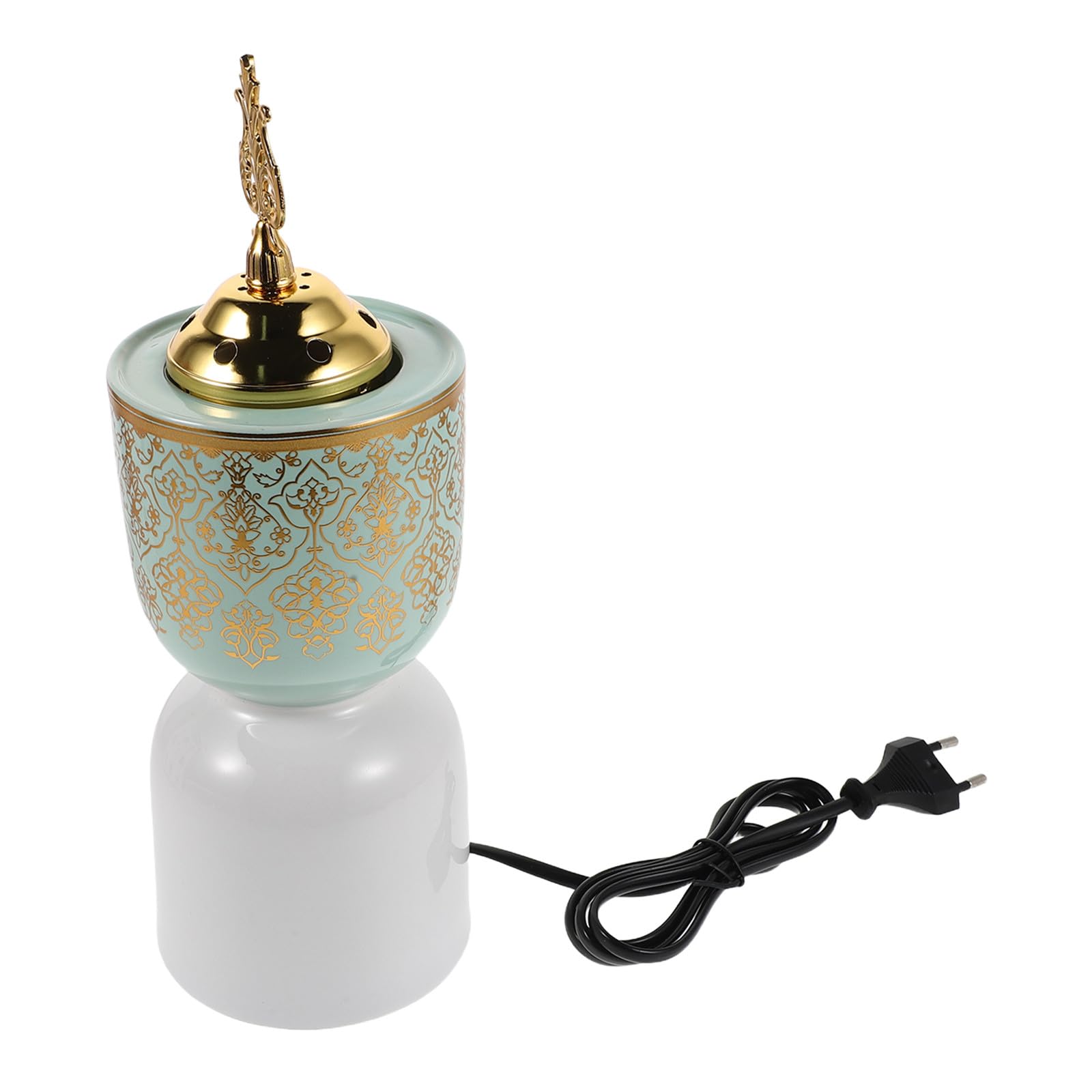 Housoutil Quemador de Incienso Eléctrico Cerámico Estilo Oriente Difusor Aromaterapia Enchufable para Hogar SPA y Oficina Diseño Elegante y Fácil Limpieza