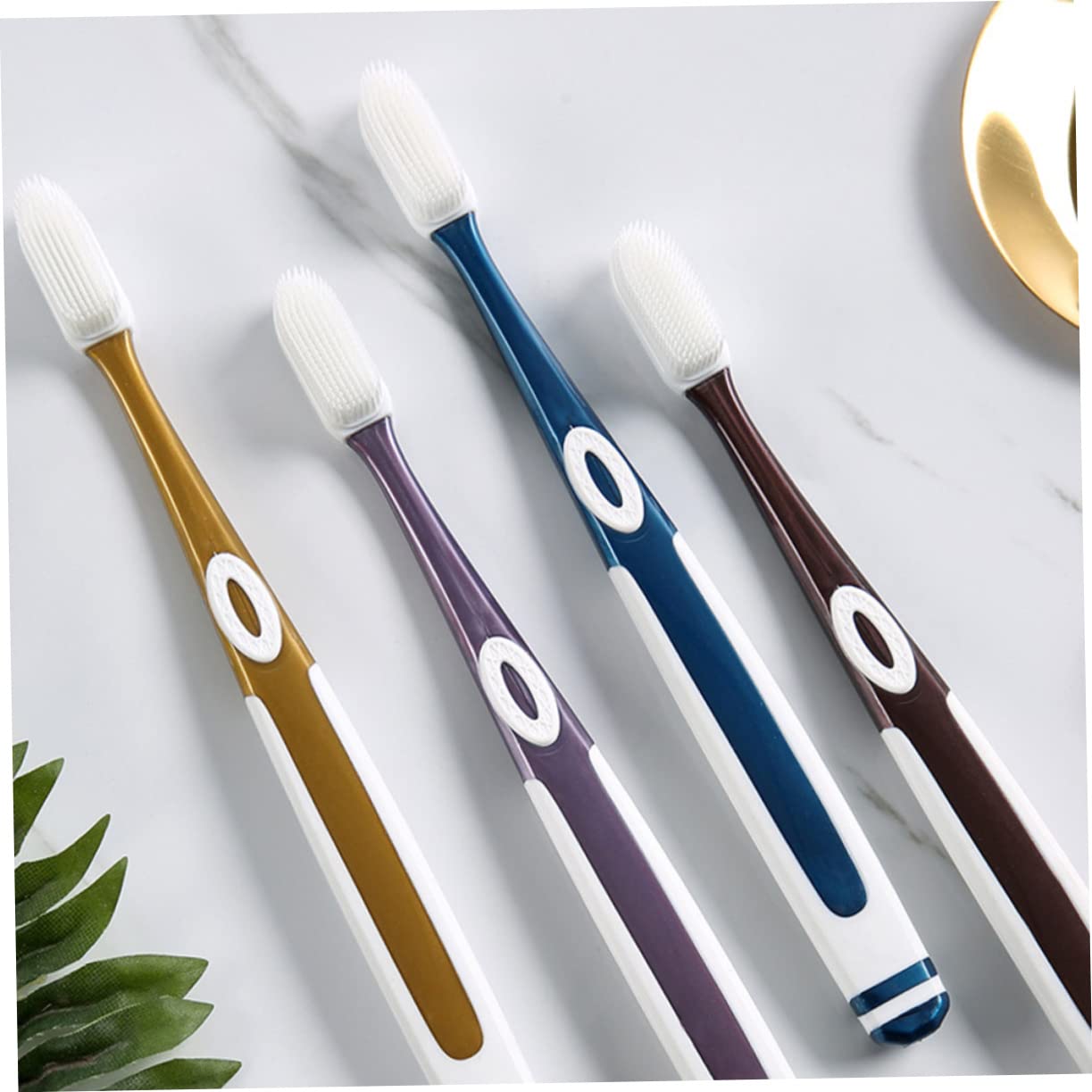 Gatuida 3sets Spazzolini Per Adulti Silicone Setole Morbide Strumenti Di Pulizia Ergonomici Per Rimuovere Placca e Tartar