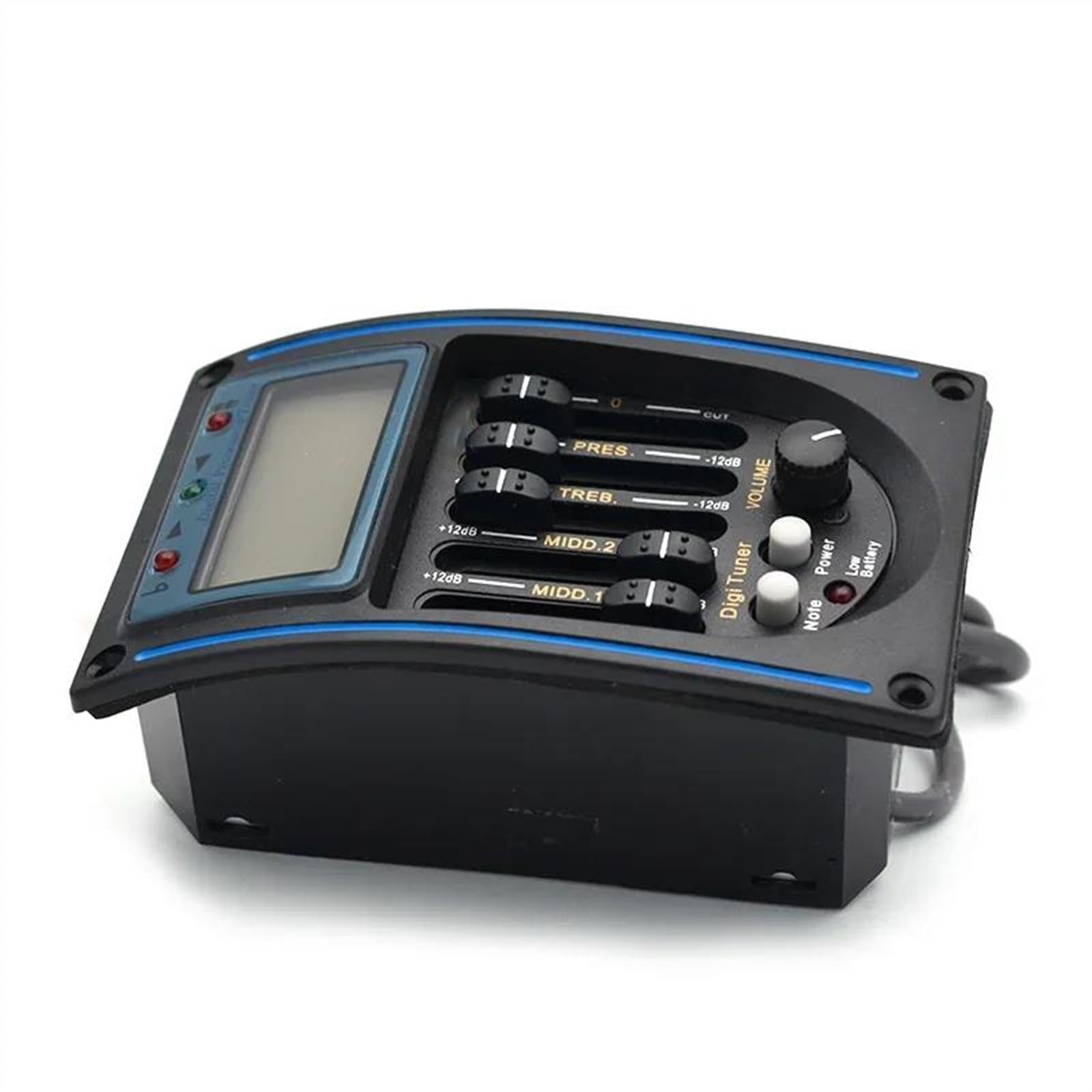 6 Pezzi 5 Bande Pickup Per Chitarra Acustica Preamplificatore EQ Equalizzatore Con Accordatore Digitale Strumento Parti Di Chitarra Pezzi di ricambio per pickup per chitarra acustica(Blue)