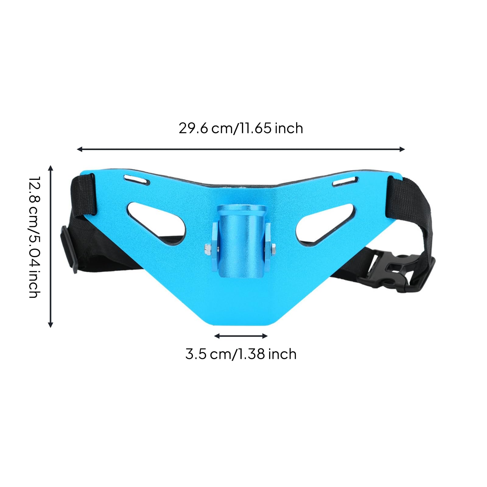Baoblaze Supporto Vita Pesca Cintura Pesca Cintura con Portacanna Piastra Triangolare Satinata Fibbia Regolabile Alluminio E Nylon con Cuscinetto 9mm Mani