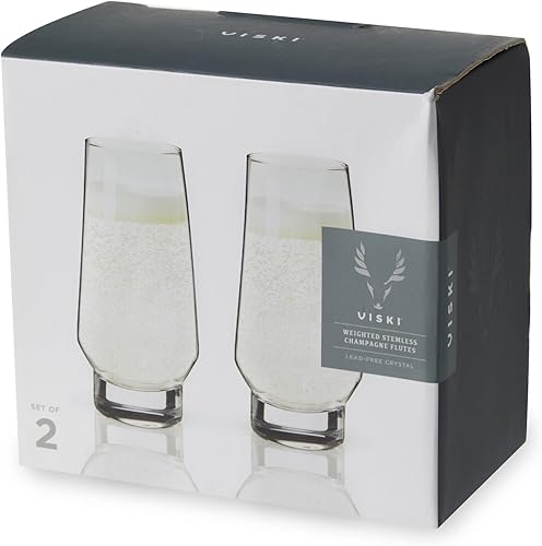 Miniatura 8 de Viski Copas de champán con base pesada sin tallo - Copas modernas de cristal para vino, martini, mimosa y cóctel con base redonda, cristalería con