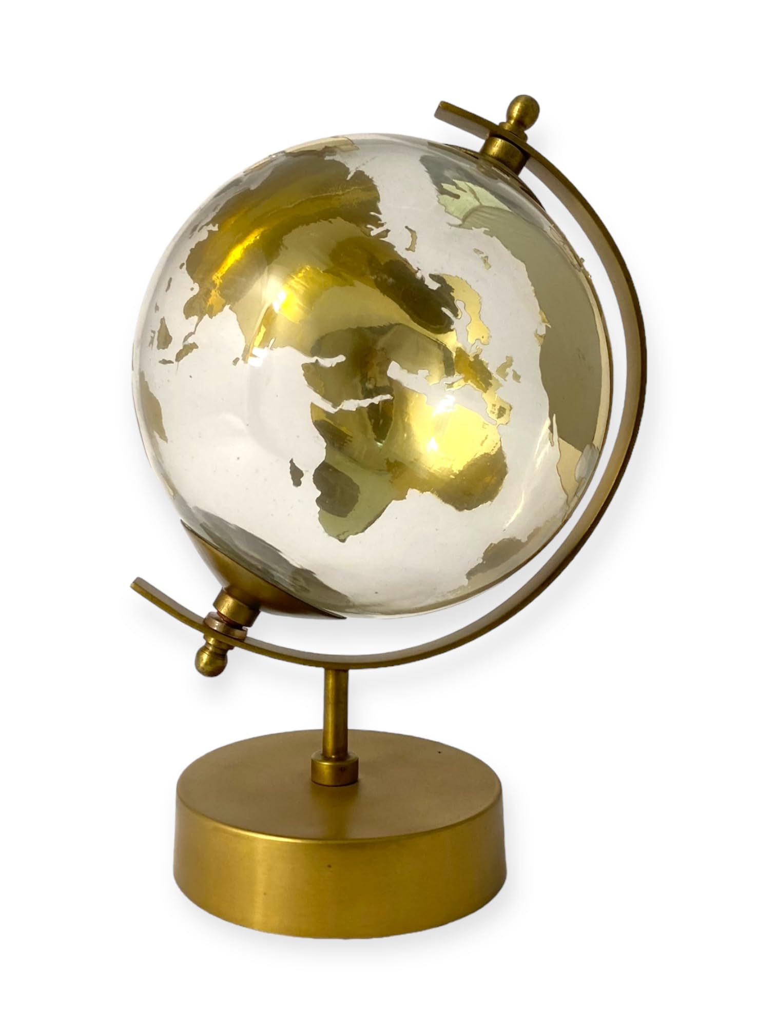 Glass Globe - Beautiful Glass Globe for Home Decor and Gifting. Shiny Gold Finish and Gold Plating.