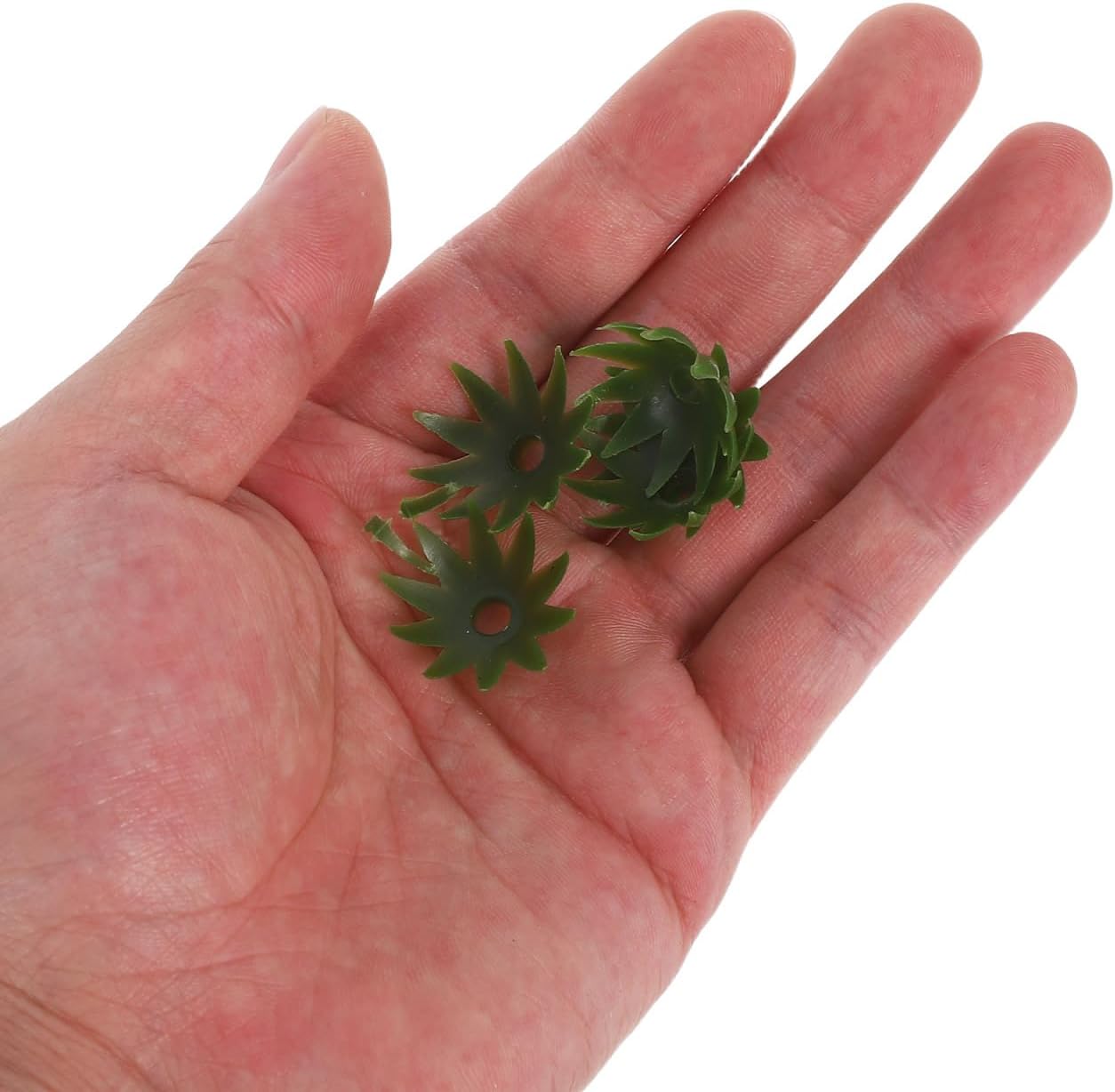 DOITOOL Artificial Flower Calyxes 100Pcs - Green Floral Stem Connectors and Bases for Fake Flower Arrangements Craft Bases for DIY Wreaths and Silk Floral Projects 0.90X0.90X0.39In