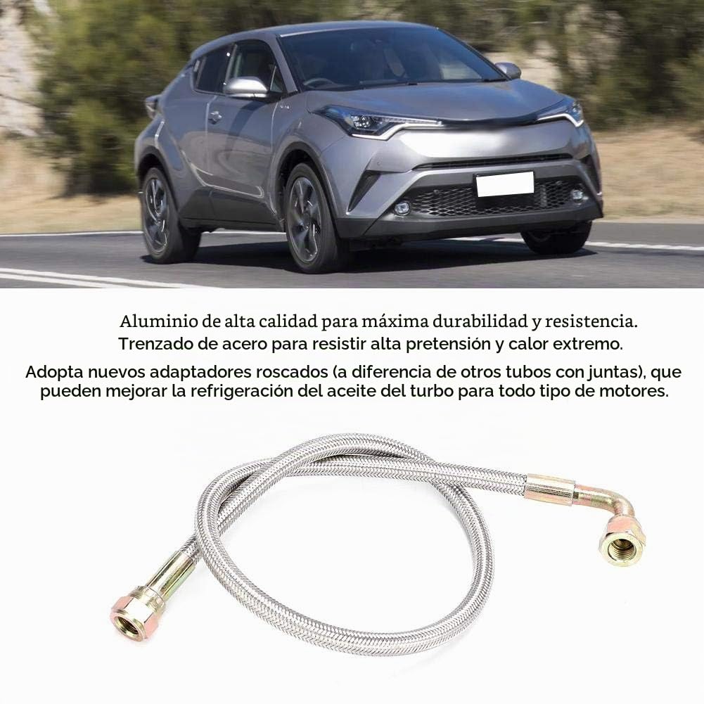 Tubo de suministro de aceite turbo, kit de línea de drenaje de aceite turbo, línea de alimentación de aceite turbo T3/T4 de 24 pulgadas Kit de puerto AN4