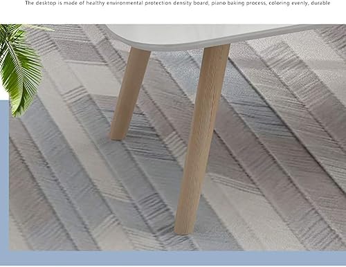 Miniatura 2 de Mesa de Centro Mesa de centro de madera maciza con bordes de arco, moderna mesa de té de mediados de siglo multifuncional, mesa baja, sala de estar,