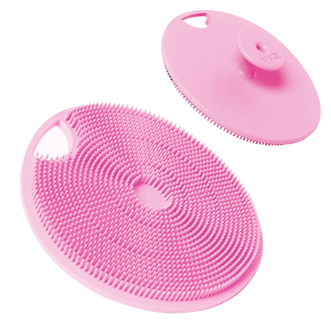 Boie USA Body Scrubber with Handle - Hygienic, Exfoliating Loofah Alternative - Feels Like Silicone Scrubber Gentle on Sensitive Skin, Hypoallergenic,