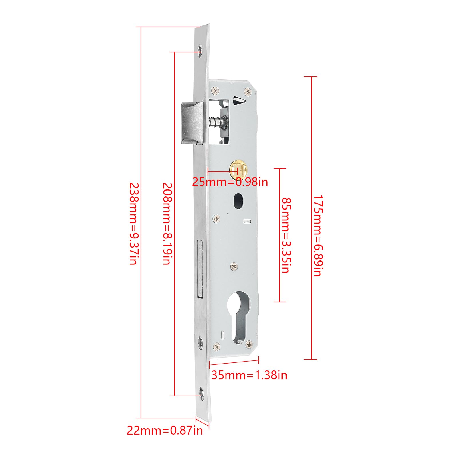 Stainless Steel Mortice Sash Lock - Image 2