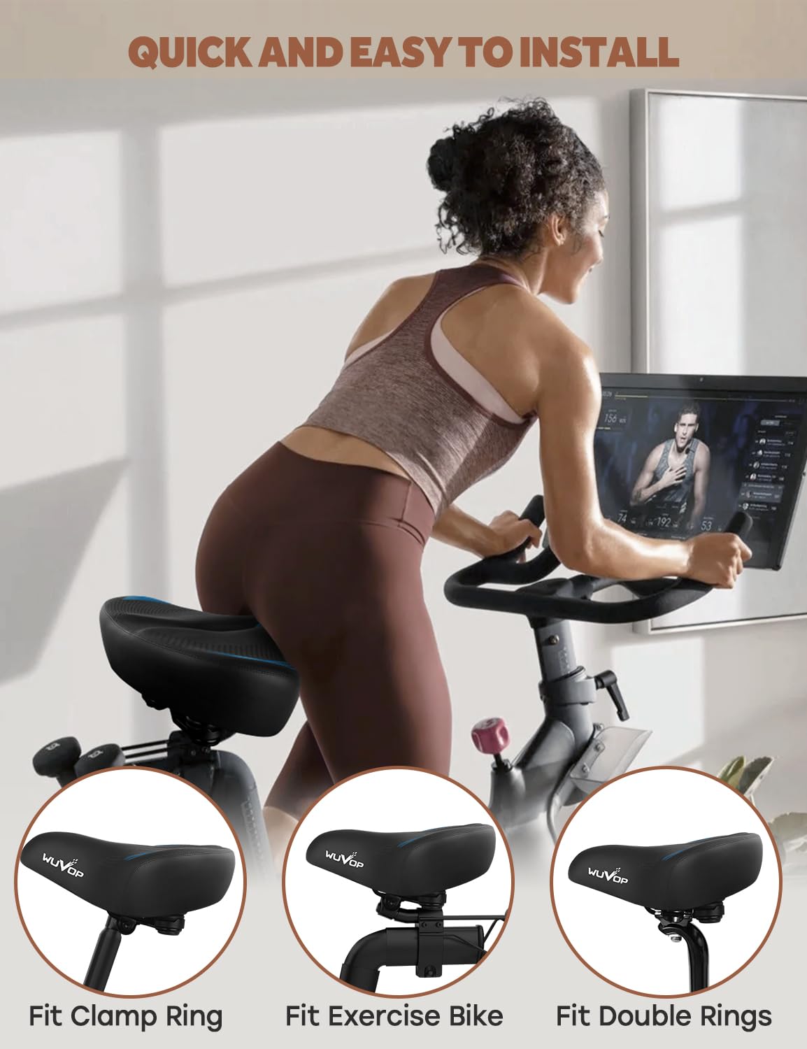 Peloton – ponadwymiarowa poduszka na siodełko rowerowe dla mężczyzn i kobiet, bardzo szerokie siodełko rowerowe kompatybilne z Peloton, Echelon, Exercise, Electric, Cruiser Bikes
