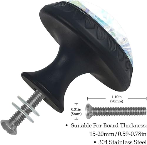 Miniatura 3 de Perillas decorativas de cristal de pavo real azul para cajones, pomos decorativos hechos a mano para armario, cuarto de bebé, dormitorio de niños,