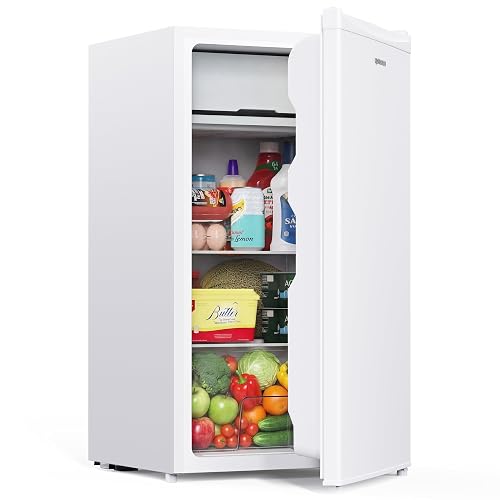 Upstreman 3.2 Cu.Ft Mini Fridge with Freezer White-BR321